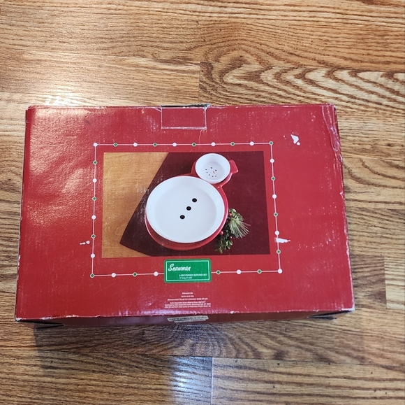 Vintage Snowman 3 Sectioned Serving Set Ceramic - Picture 6 of 8